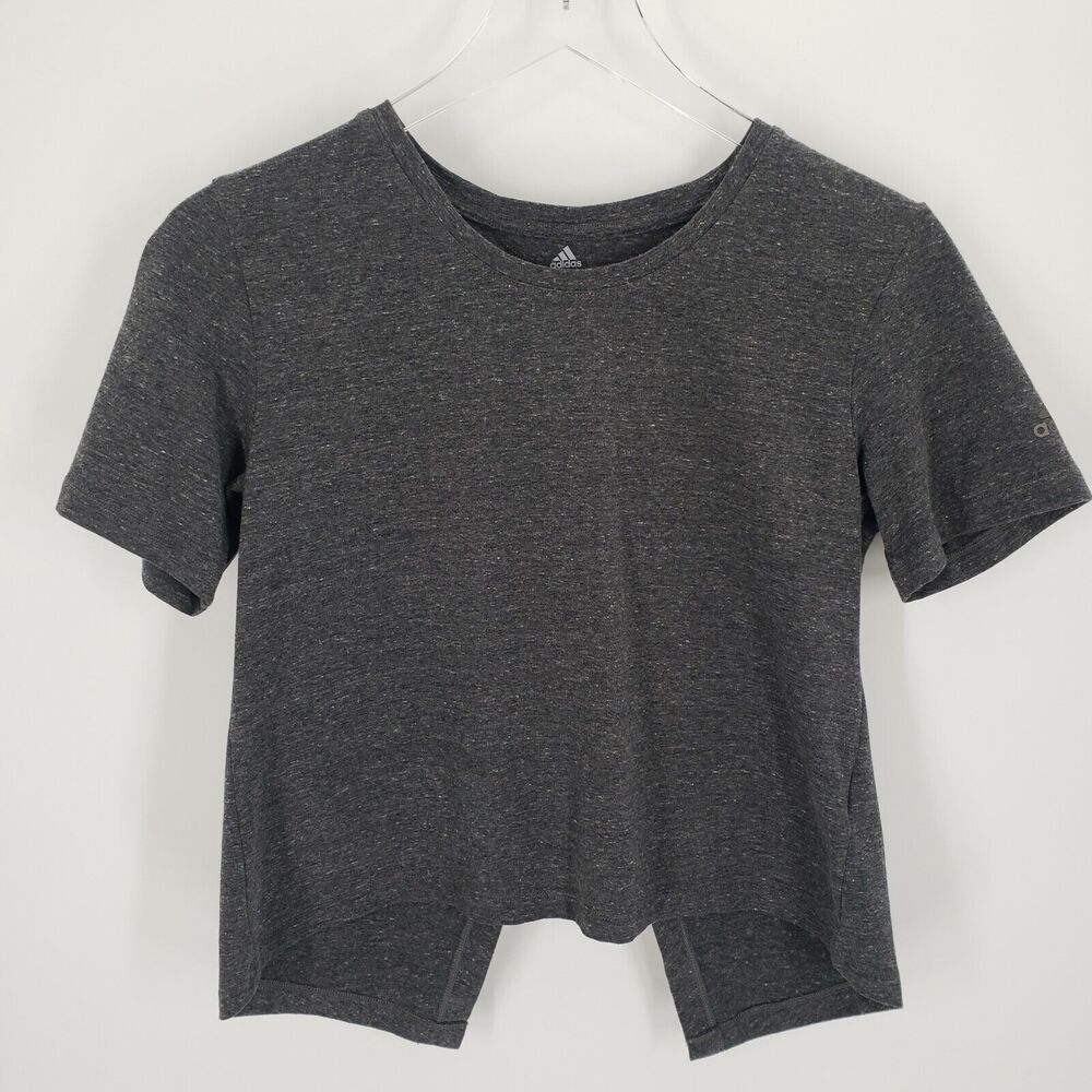 Adidas T Shirt Women's Size Small Climalite Dark Gray Split Back